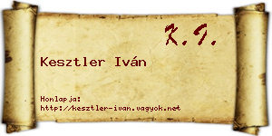 Kesztler Iván névjegykártya