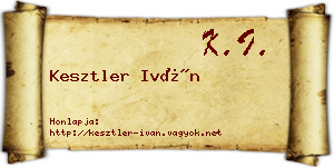 Kesztler Iván névjegykártya