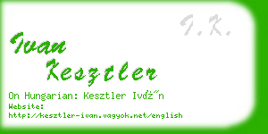 ivan kesztler business card